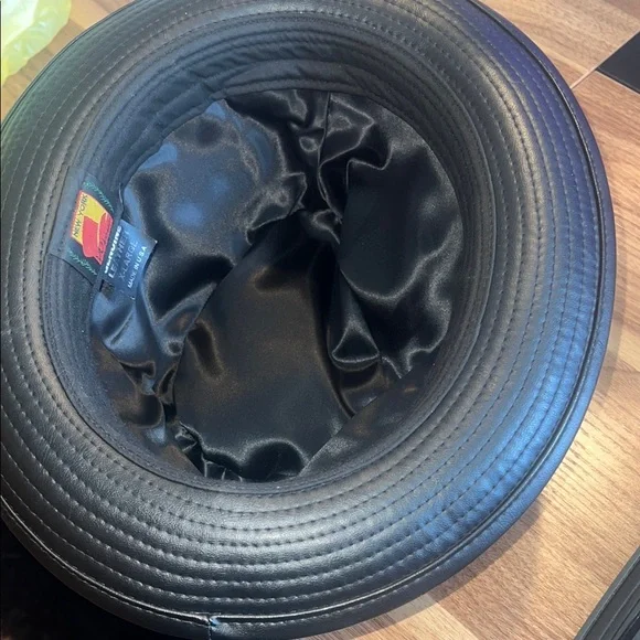 Black Leather Bucket Hat